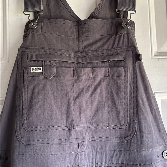 DULUTH TRADING CO HEIRLOOM GARDERING BIB OVERALLS GRAY CARGO UTILITY SZ SX35 - Picture 7 of 16